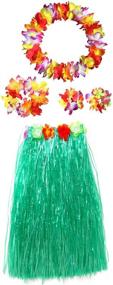 img 4 attached to 🌺 CISMARK Elastic Grass Skirts & Skorts for Hawaiian Dancer Girls' Clothing