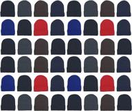 🧣 48 pack winter beanies - bulk warm knit skull caps for cold weather - unisex mens womens hats logo