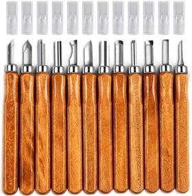 img 1 attached to 🔪 AUGSUN Wood Carving Knife Set - 20 PCS Hand Carving Tool Set for DIY Sculpture - Ideal for Carpenter Experts & Beginners