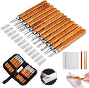 img 4 attached to 🔪 AUGSUN Wood Carving Knife Set - 20 PCS Hand Carving Tool Set for DIY Sculpture - Ideal for Carpenter Experts & Beginners