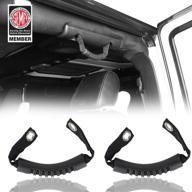 🚙 jeep wrangler jk windshield pillar grab handle (black, pack of 2) - 2007-2018 unlimited 4-door logo