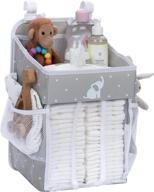 👶 cradle star hanging diaper caddy - nursery changing table organizer with multiple pockets - gray - baby diaper storage essentials logo