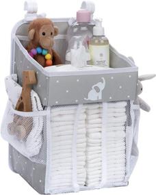 img 4 attached to 👶 Cradle Star Hanging Diaper Caddy - Nursery Changing Table Organizer with Multiple Pockets - Gray - Baby Diaper Storage Essentials