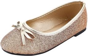 img 4 attached to 💃 Glittery Slip-On Ballet Flats for Little Girls and Toddlers with Bling-Bling Fashion