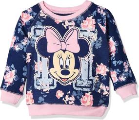 img 4 attached to 🌸 Adorable Disney Girls' Minnie Mouse Floral All-Over Print French Terry Sweatshirt for Trendy Style!