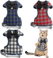 🐱 satinior cat harness and leash set - escape proof vest with bell and bow-knot decoration for safe walking, ideal for cats and puppies logo