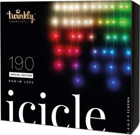 img 4 attached to 🎇 Twinkly Smart Decorations: App-Controlled LED Wall Decor with 190 RGB+W LED Icicle Lights — Customizable Lighting for IoT Ready Light Displays (16.4 x 1.9-Foot)