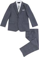 👔 stylish luca gabriel 5 piece pinstripe toddler boys' suit and handkerchief set - perfect for special occasions logo