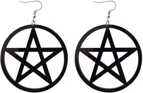 img 1 attached to ROSTIVO Cute Pentagram Acrylic Star Earrings for Women and Girls - Pentacle Earrings