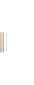 img 2 attached to W&amp;P Porter Stainless Steel Metal Straws with Cleaner Brush, 5 inch 🥤 Gold, Set of 4, Reusable Eco-Friendly Straws, Sustainable & Portable for On-the-Go Use