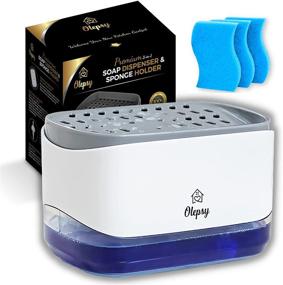 img 4 attached to 🧼 Olepsy's Innovative Premium Kitchen Soap Dispenser - 2-in-1 Dish Soap Pump with Sponge Holder and 3 Sponges