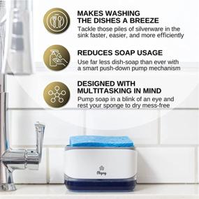 img 3 attached to 🧼 Olepsy's Innovative Premium Kitchen Soap Dispenser - 2-in-1 Dish Soap Pump with Sponge Holder and 3 Sponges