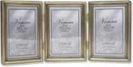 🖼️ lawrence frames 11435t gold bead hinged triple picture frame, 3.5x5-inch, antique-style логотип