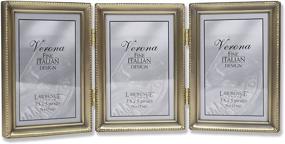 img 2 attached to 🖼️ Lawrence Frames 11435T Gold Bead Hinged Triple Picture Frame, 3.5x5-Inch, Antique-style