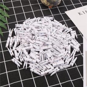 img 1 attached to 📸 DECORA 3.5cm Sturdy White Wooden Mini Clothespin Photo Clips - Pack of 200: Organize and Display Your Memories with Style