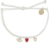 💖 pura vida silver/gold eye love you bracelet - waterproof, adjustable band - plated charm by prominent brand logo