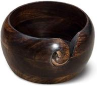 nirman portable wooden yarn bowl - knitting yarn bowl hook holder (dimensions: 7 x 7 x 4 inches) logo