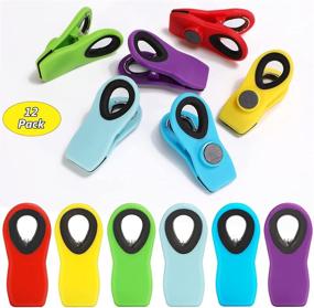 img 3 attached to 🔖 Magnetic Bag Clips, 12 Pack of 6 Assorted Bright Colors for Refrigerator, Chip Clips, Food Storage, Snack Bags, and Food Bags