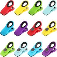 🔖 magnetic bag clips, 12 pack of 6 assorted bright colors for refrigerator, chip clips, food storage, snack bags, and food bags логотип