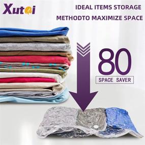 img 3 attached to 💼 XUTAI Space Saver Vacuum Storage Bags - 9 Pack Storage Bags (3 Jumbo, 3 Large, 3 Medium) with Pump, Efficiently Save 80% More Space! Storage Bags for Clothes, Comforters, Blanket, Bedding