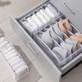 img 1 attached to 📦 CLEACE Foldable Underwear Drawer Organizer Set- 3 Pack, White- Keep Your Underwear, Socks, Bras, and More Neatly Organized in your Closet Cabinet with Washable Storage Boxes