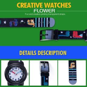 img 1 attached to 🌊 Waterproof 3D Cartoon Analog Kids Watches for Boys and Girls, Ideal for Ages 3-10, Little Child Toddler Watch