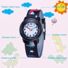 img 3 attached to 🌊 Waterproof 3D Cartoon Analog Kids Watches for Boys and Girls, Ideal for Ages 3-10, Little Child Toddler Watch