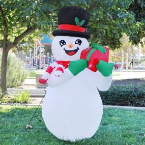 img 4 attached to 🎅 6 Foot Tall Christmas Inflatable Snowman with Gift Box – GOOSH Blow Up Yard Decoration with LED Lights for Holiday, Party, Yard, and Garden – Clearance Sale