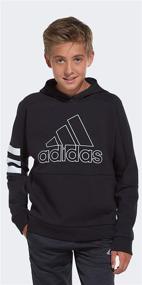 img 1 attached to 👕 Мальчиковая футболка с капюшоном Adidas в цвете меланж - детская одежда.