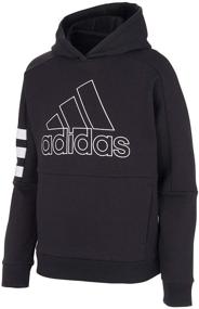 img 4 attached to 👕 Мальчиковая футболка с капюшоном Adidas в цвете меланж - детская одежда.