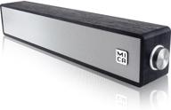 💻 mica wireless computer sound bar - bluetooth 5.0 mini soundbar for pc, laptop, smartphone, tablet - usb powered computer speakers with aux connection - sleek black design (m30t) logo