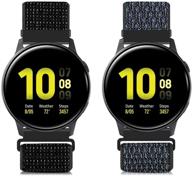 20-мм нейлоновые спортивные ремешки quick release совместимы с garmin vivoactive3/forerunner 645/galaxy watch 42-мм/active2 44-мм 40-мм (черно-белый ярко-лиловый) логотип