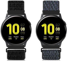 img 4 attached to 20-мм нейлоновые спортивные ремешки Quick Release совместимы с Garmin Vivoactive3/Forerunner 645/Galaxy Watch 42-мм/Active2 44-мм 40-мм (черно-белый Ярко-лиловый)