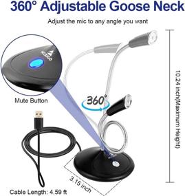 img 2 attached to 🎙️ NexiGo Black USB Computer Microphone with Mute Button and Adjustable Gooseneck - Noise-Cancelling Desktop Mic for Windows, Mac, Laptop, Streaming, Zoom, YouTube, Skype