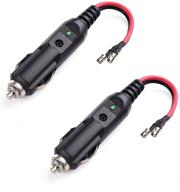 🔌 cable matters 2 pack 12v replacement cigarette light plug cord: reliable power with 15a fuse and green indicator light logo