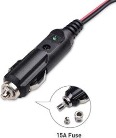 img 2 attached to 🔌 Cable Matters 2 Pack 12V Replacement Cigarette Light Plug Cord: Reliable Power with 15A Fuse and Green Indicator Light