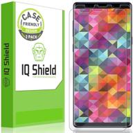 защитная пленка для экрана iq shield для samsung galaxy note 9 (набор из 2 шт.), дружественная к чехлу, прозрачная антипузырчатая пленка логотип