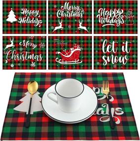 img 4 attached to Christmas Placemats Farmhouse Waterproof Decoration