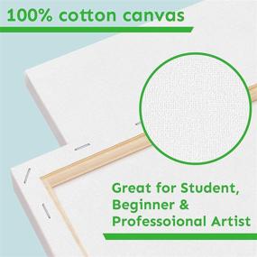 img 1 attached to 🖼️ 12-Pack of Stretched Canvas Boards: 4x4, 5x7, 8x10, 9x12, 11x14, 12x16 Inches - 2 of Each, Blank White Primed Canvas for Acrylic Pouring & Oil Painting, Ideal for Artists and Beginners, Made of 100% Cotton