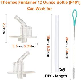 img 3 attached to Silicone Replacement Straws for Thermos Funtainer 12 Ounce Bottle (F401) - 8 Sets with Sipper Straws, Straw Stems, and Cleaning Brushes Included