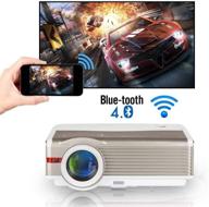 home projector 1080p wifi android hd 1080p wireless smartphone tablet laptop screen mirror support airplay miracast bluetooth for indoor outdoor movie theater gaming party tv dvd ppt ps5 pc logo