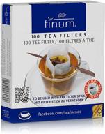 ☕ finum 60/4205500 disposable cup-sized paper tea filter bags for loose tea with filter holding stick, 100 count, white - enhance your tea brewing experience! logo