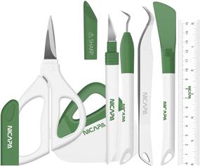 img 4 attached to 🛠️ Nicapa Craft Weeding Vinyl Cardstock Tools Set - Perfect for Silhouette/Siser/Oracal 631 651 751 Vinyl Crafting - Green
