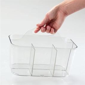 img 1 attached to 🍴 mDesign Clear Plastic Cutlery Storage Caddy Bin with Handle - Kitchen Cabinet and Pantry Organizer for Forks, Knives, Spoons, and Napkins - Lumiere Collection - Ideal for Indoor and Outdoor Use