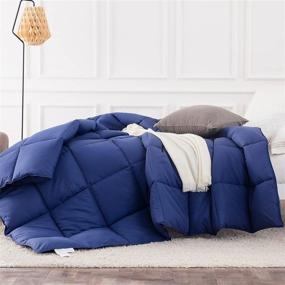 img 4 attached to Pinzon All-Season Blue Down Alternative Comforter with Duvet Tabs - Amazon Brand