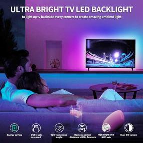 img 3 attached to Enhance Your Viewing Experience with 8.2ft RGB TV LED Backlight: SMD 5050 LEDs Strip 📺 Lights for 32-58inch TV Monitor, 4096 DIY Colors, 6 Dynamic Modes, USB Powered – 30mins Timer Off