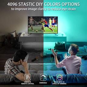 img 1 attached to Enhance Your Viewing Experience with 8.2ft RGB TV LED Backlight: SMD 5050 LEDs Strip 📺 Lights for 32-58inch TV Monitor, 4096 DIY Colors, 6 Dynamic Modes, USB Powered – 30mins Timer Off