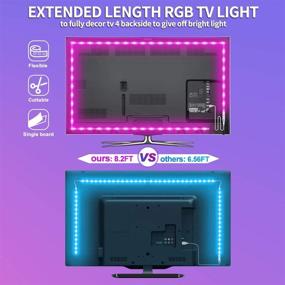 img 2 attached to Enhance Your Viewing Experience with 8.2ft RGB TV LED Backlight: SMD 5050 LEDs Strip 📺 Lights for 32-58inch TV Monitor, 4096 DIY Colors, 6 Dynamic Modes, USB Powered – 30mins Timer Off