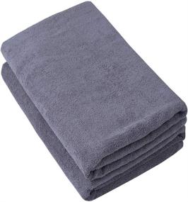 img 4 attached to 🛀 Puomue Microfiber Bath Towels – Super Absorbent, Soft, Quick-Drying and Oversized Bath Lines - Pack of 2 (30 x 60 Inch) - Multipurpose for Travel, Sports, Spa - Grey