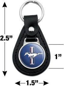 img 1 attached to 🔑 High-Quality Black Leather Ford Mustang Logo Keychain: A Stylish Accessory